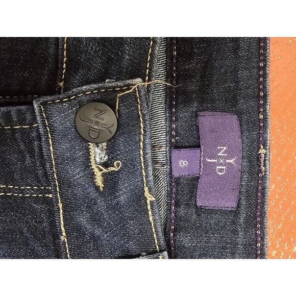 NYDJ Women Size 8 Straight Mid Rise Dark Wash Denim Jeans - Picture 4 of 6